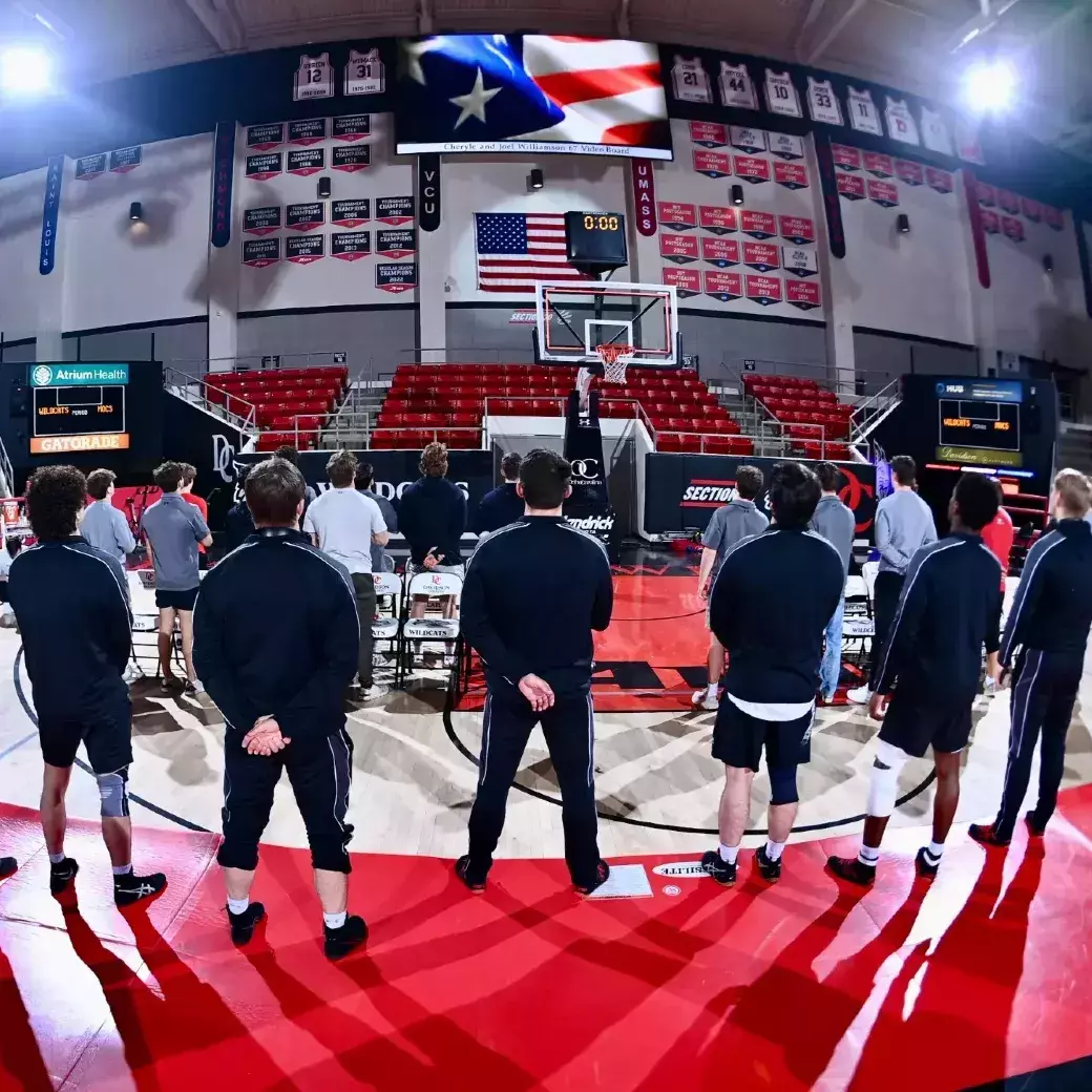 Wrestling team during anthem