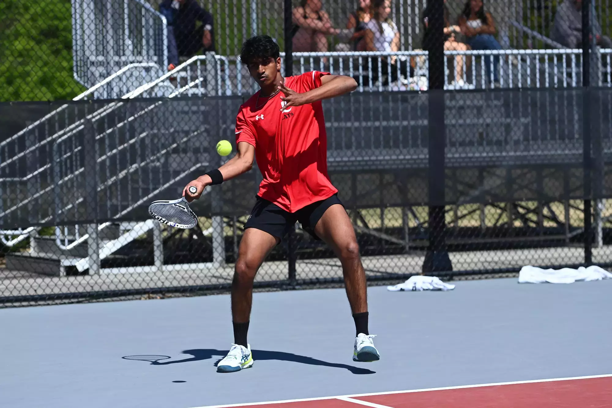 Davidson takes on UNC Greensboro in non-conference men&#39;s tennis action at the Davidson Tennis Courts on Saturday, March 22, 2025 in Davidson, North Carolina. Credit - Tim Cowie/DavidsonPhotos.com