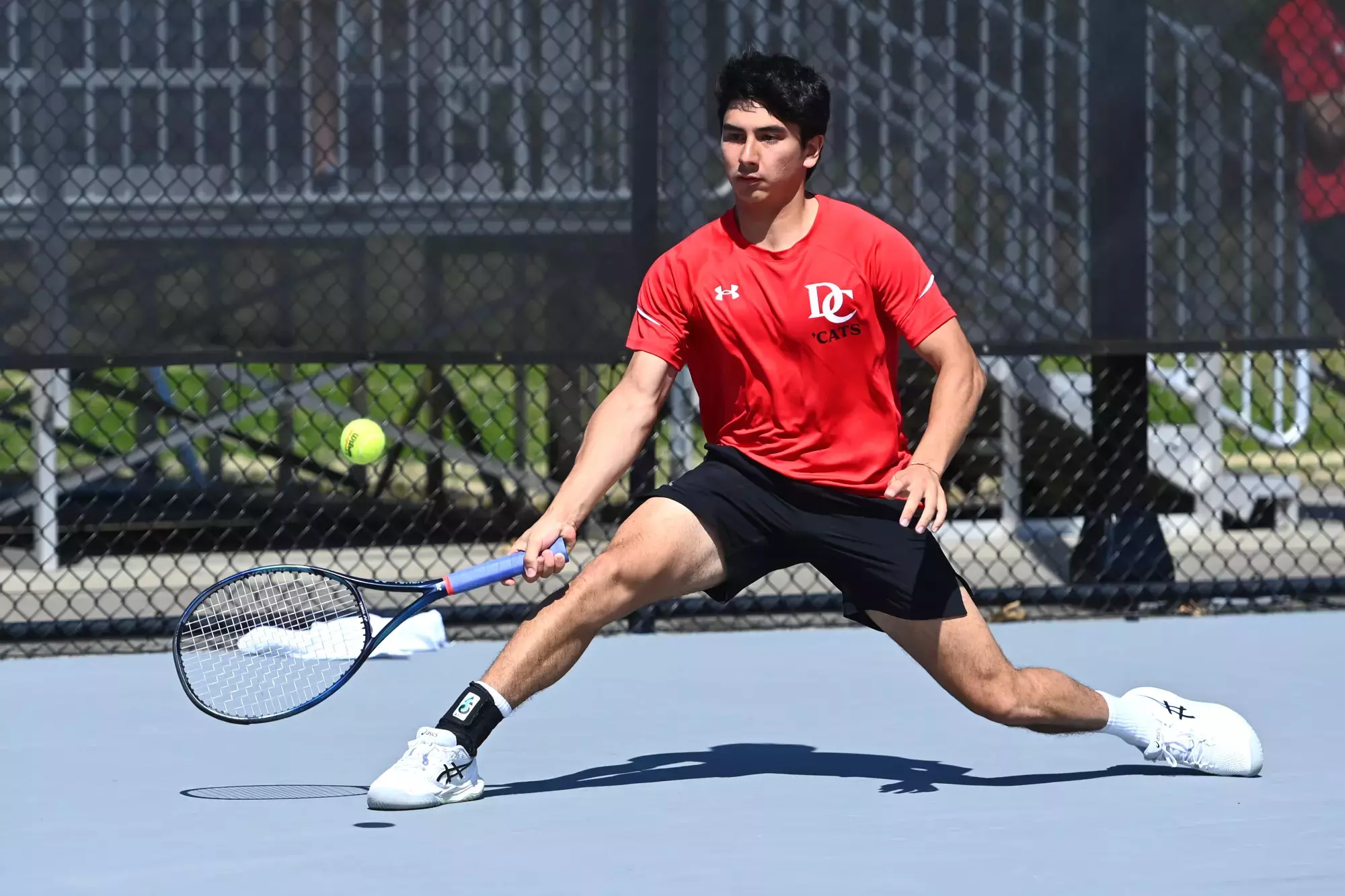 Davidson takes on UNC Greensboro in non-conference men&#39;s tennis action at the Davidson Tennis Courts on Saturday, March 22, 2025 in Davidson, North Carolina. Credit - Tim Cowie/DavidsonPhotos.com