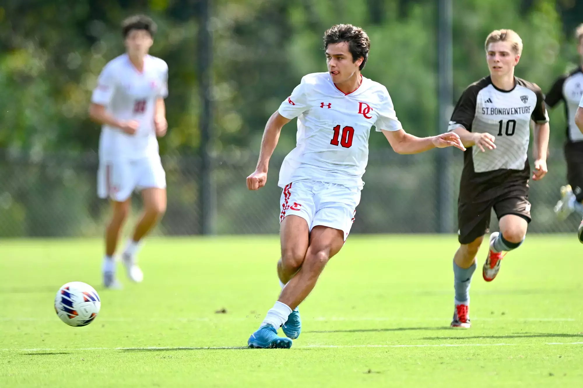 Davidson takes on St. Bonaventure in A-10 men&#39;s soccer action at Alumni Soccer Stadium on Saturday, September 20, 2025 in Davidson, North Carolina. Credit - Tim Cowie/DavidsonPhotos.com @tjcowie