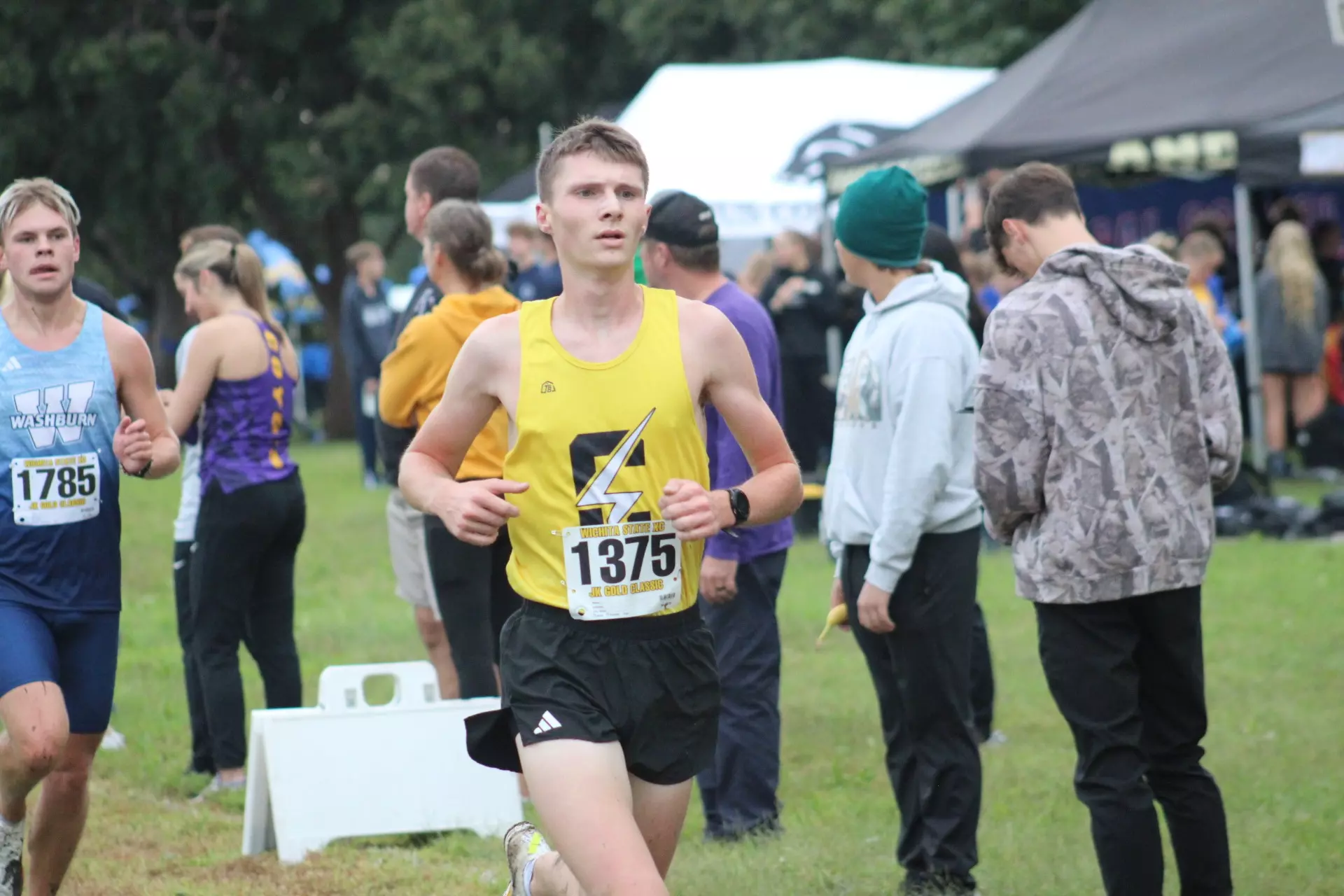 A Photo of Davis Miltner Running at the 2025 JK Gold Classic in Wichita, Kansas