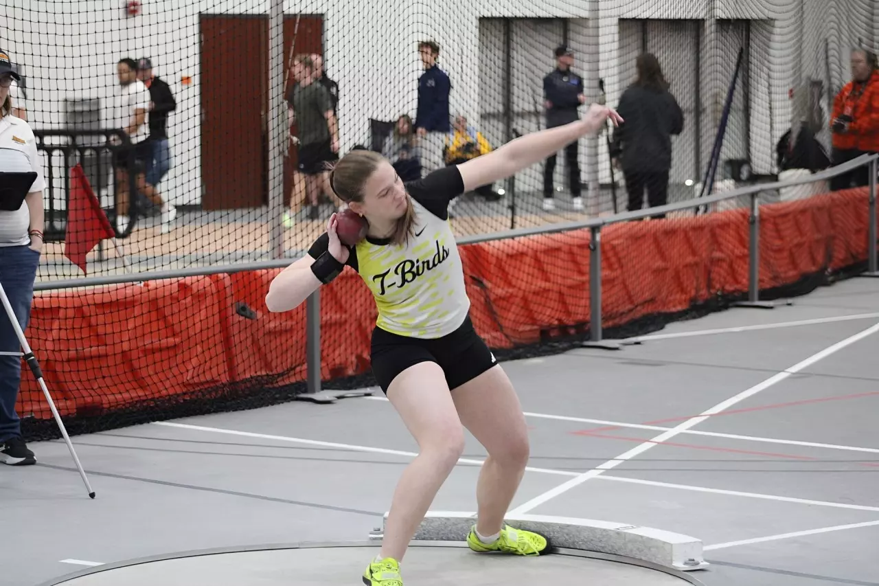 Zoey Sudbeck Competing in the Shot Put at Fred Beile Classic - 2026