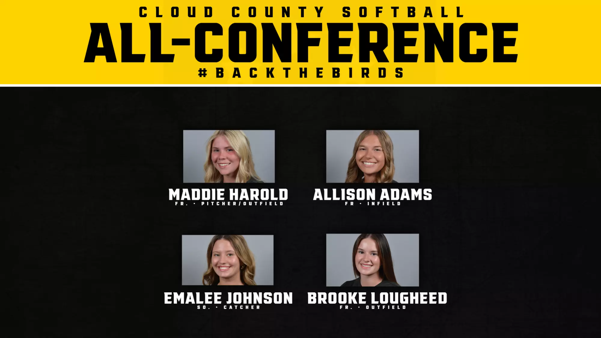 2026 NJCAA Region 6 Softball All Conference Selections - Maddie Harold, Allison Adams, Emalee Johnson & Brooke Lougheed