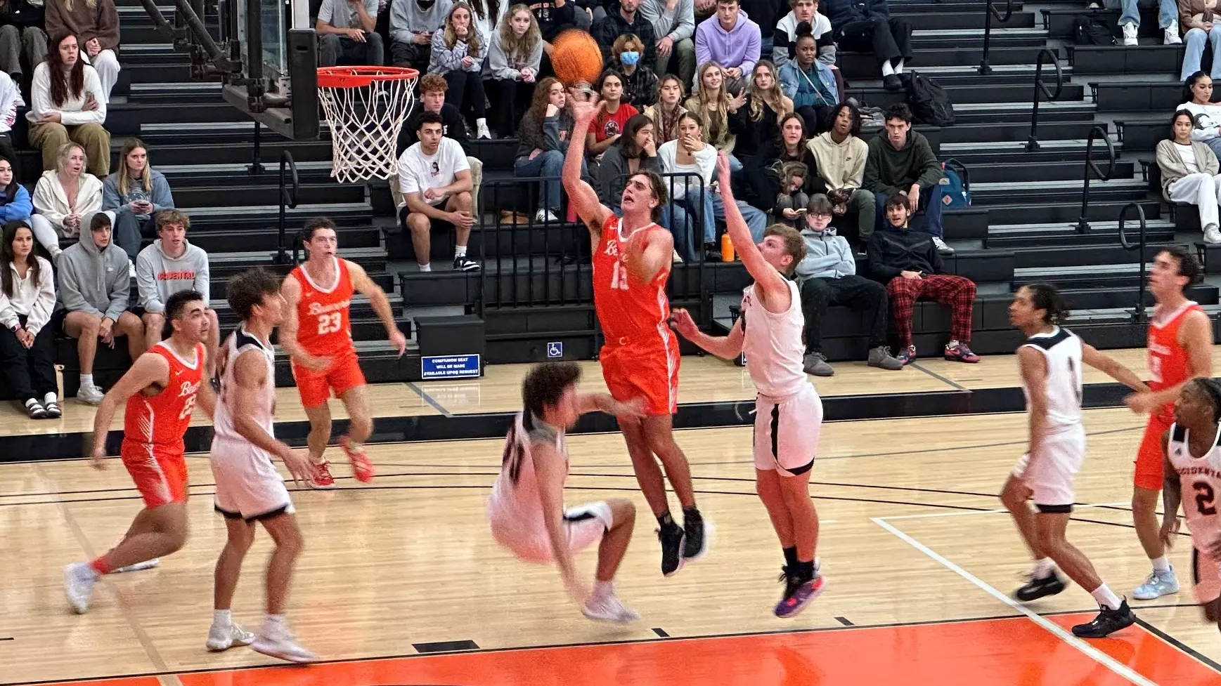Chase Pagon jumps up for a rebound