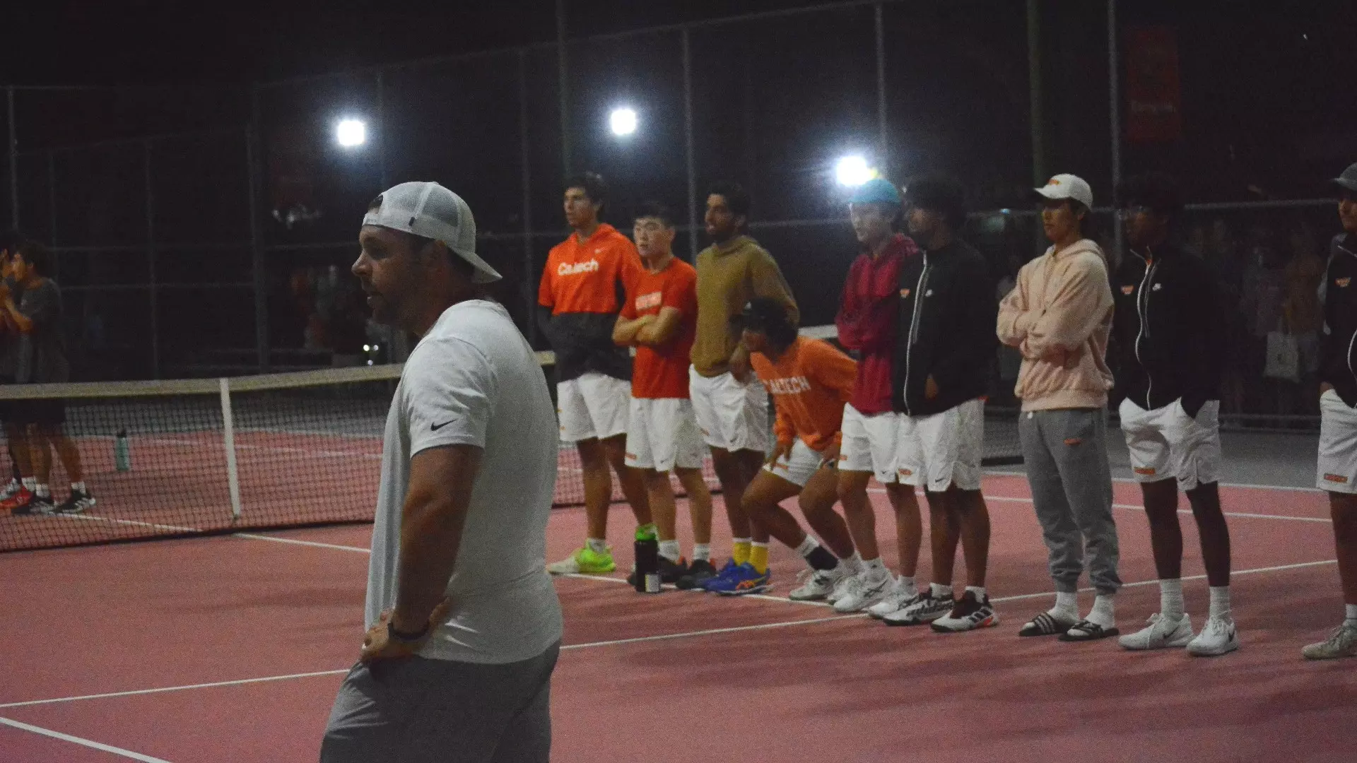 Head Coach Matt Brisotti and Caltech Men's Tennis team
