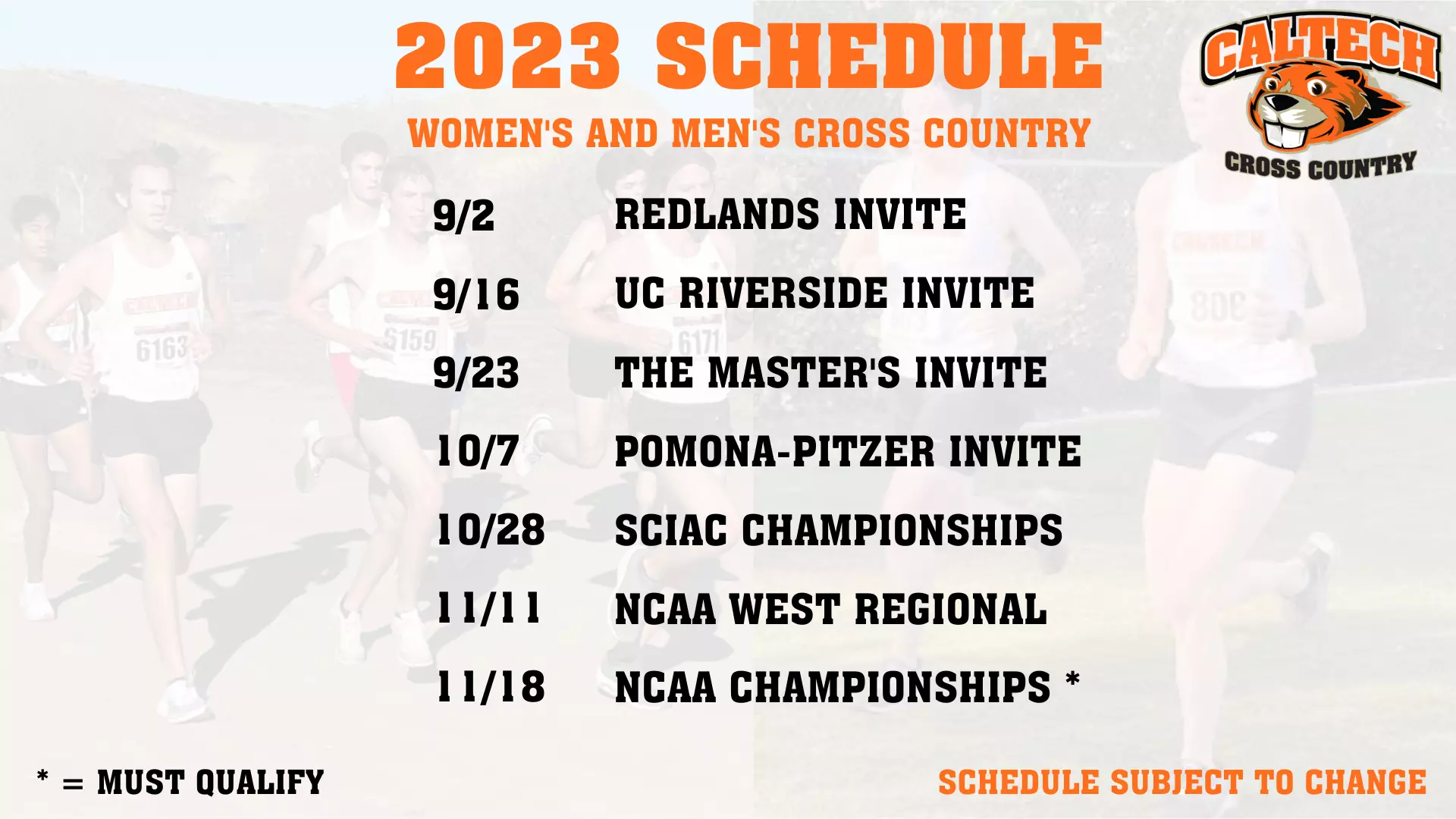 XC Schedule 2023 Graphic