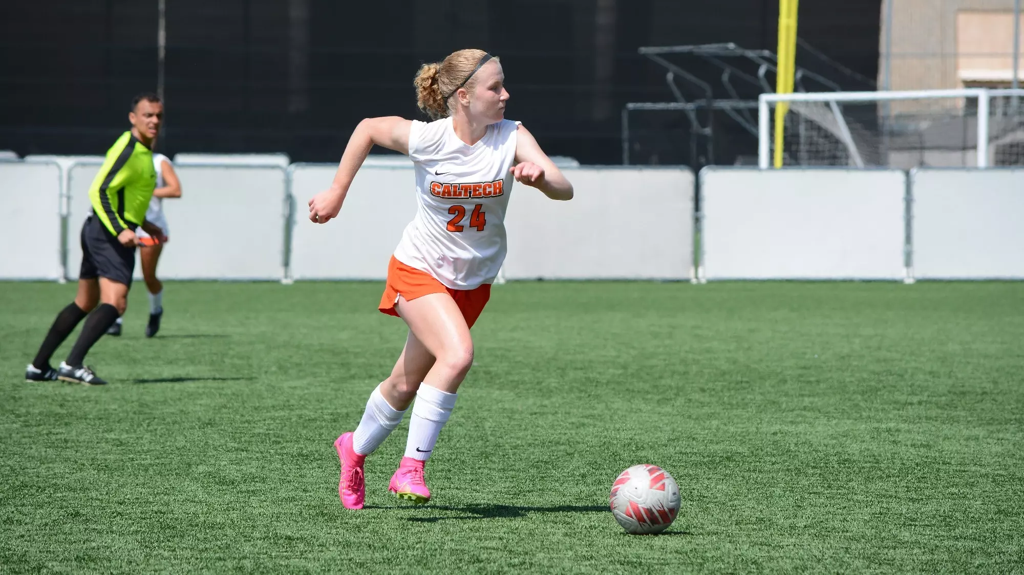Aurelia Kuester drives in toward the Lewis & Clark goal