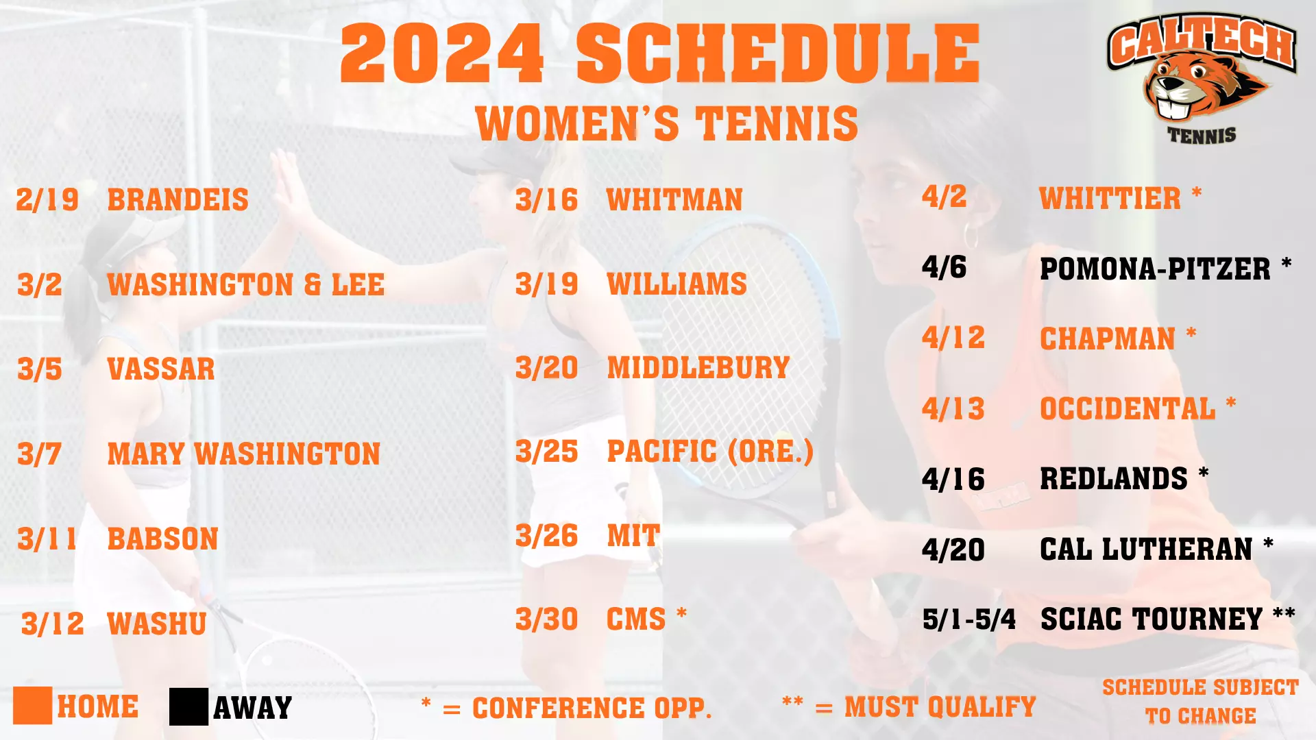 WTEN 2024 Schedule Graphic
