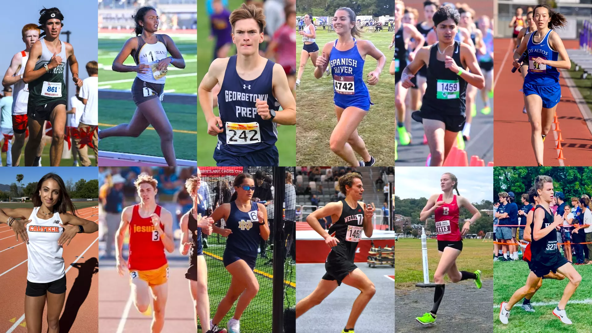 Collage of 12 incoming Caltech cross country runners