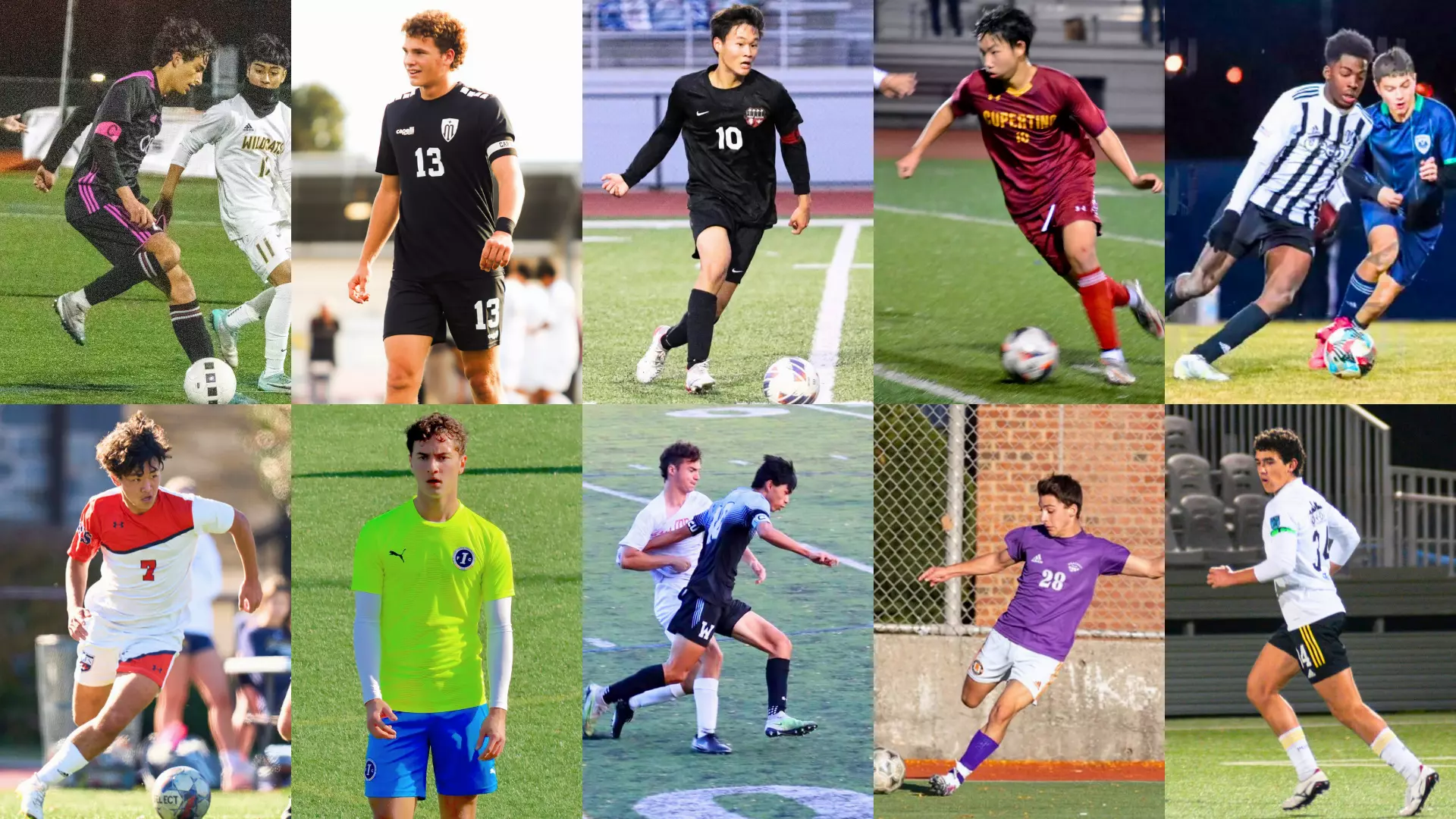 Collage of the 10 incoming Caltech men's soccer players