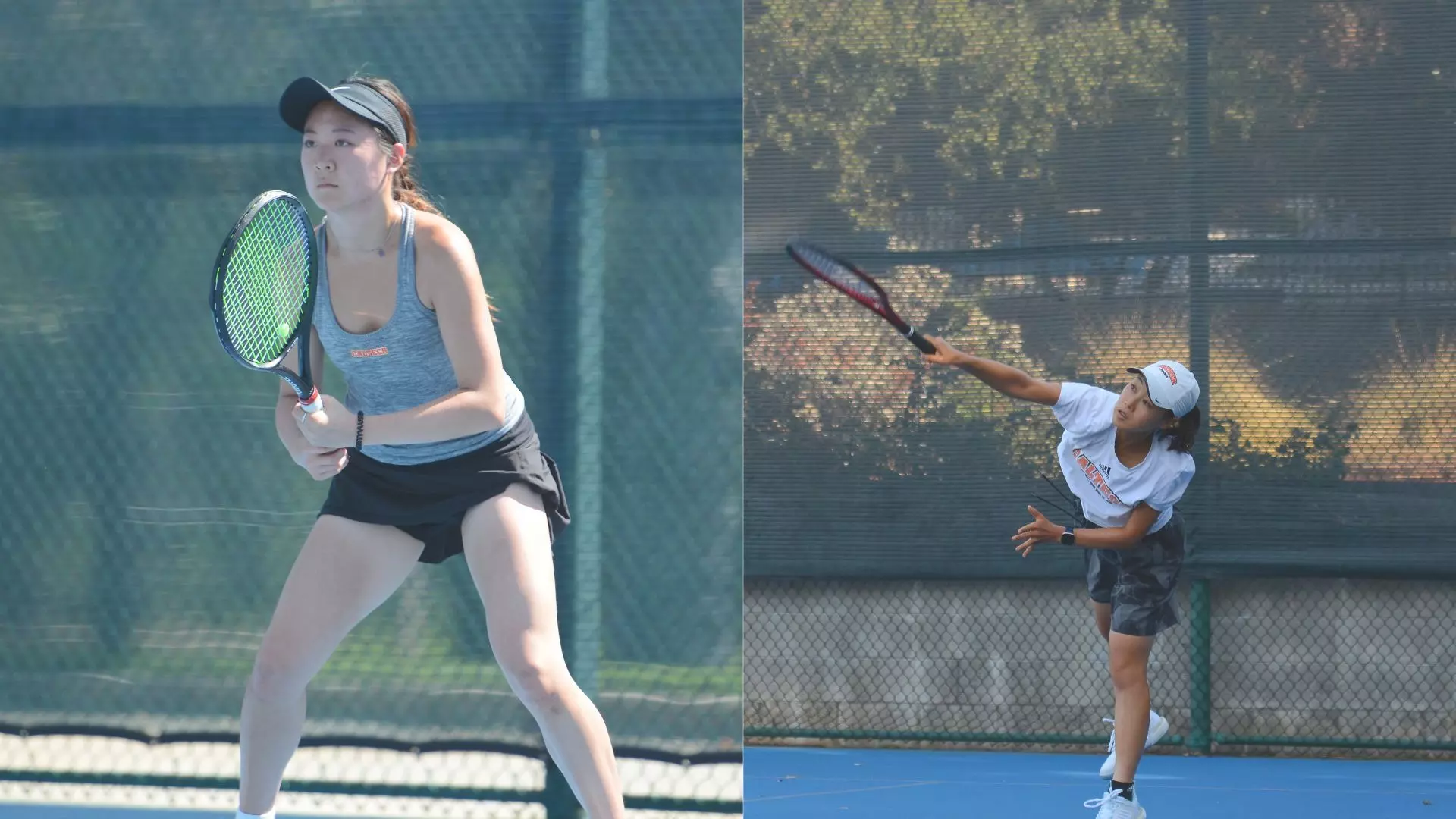 WTEN Aoi Kunimoto (right) and Carissa Gerung (left) at ITA West Regionals