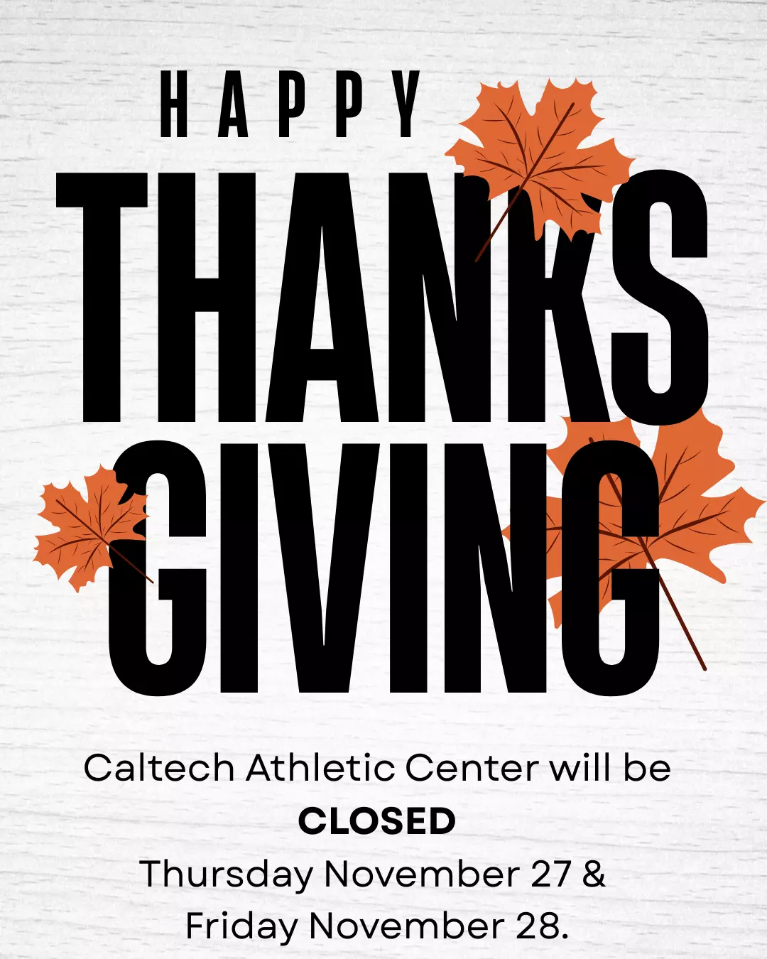Thanksgiving Hours