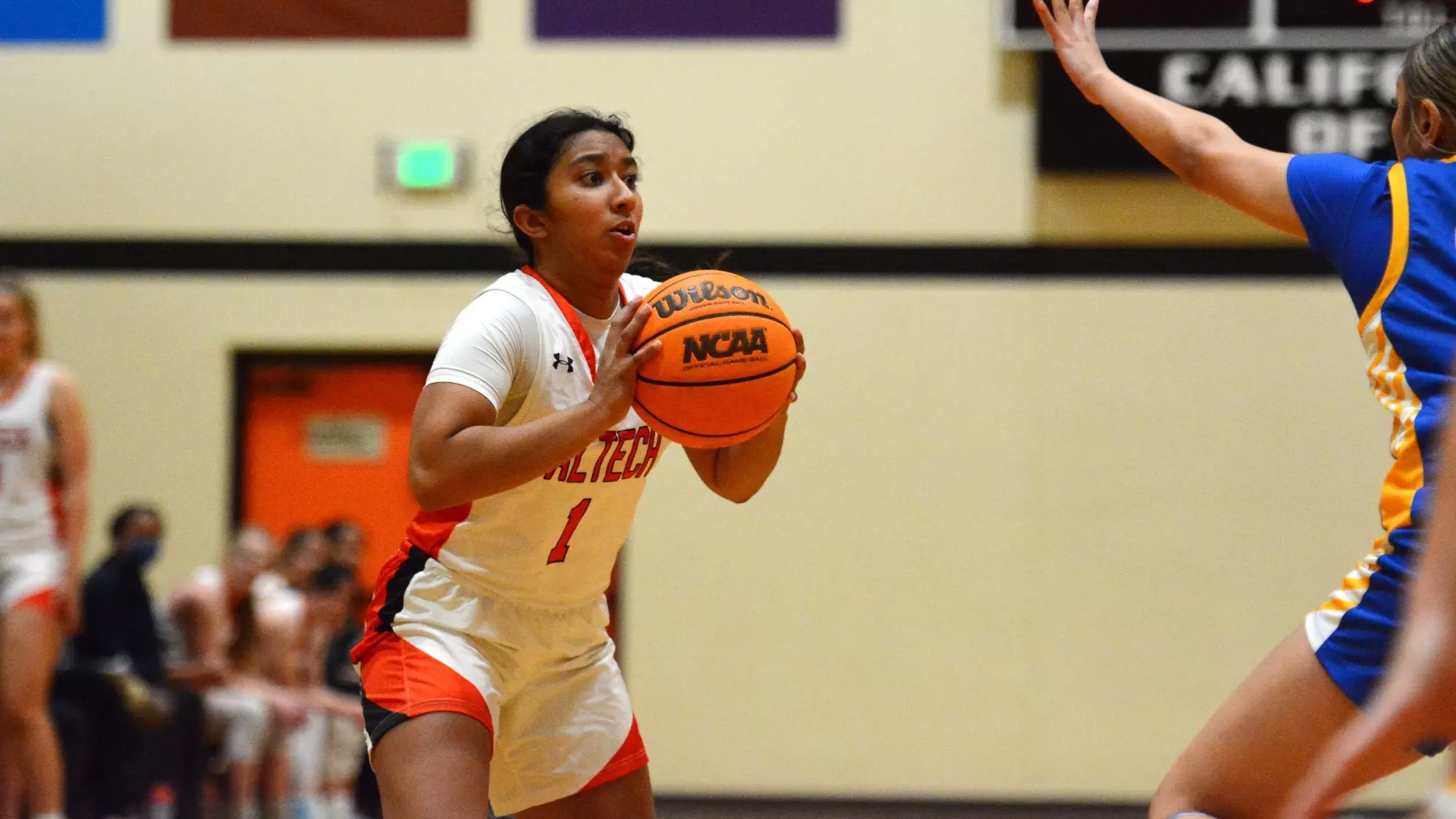 Maria Vazhaeparambil looks to shoot the ball