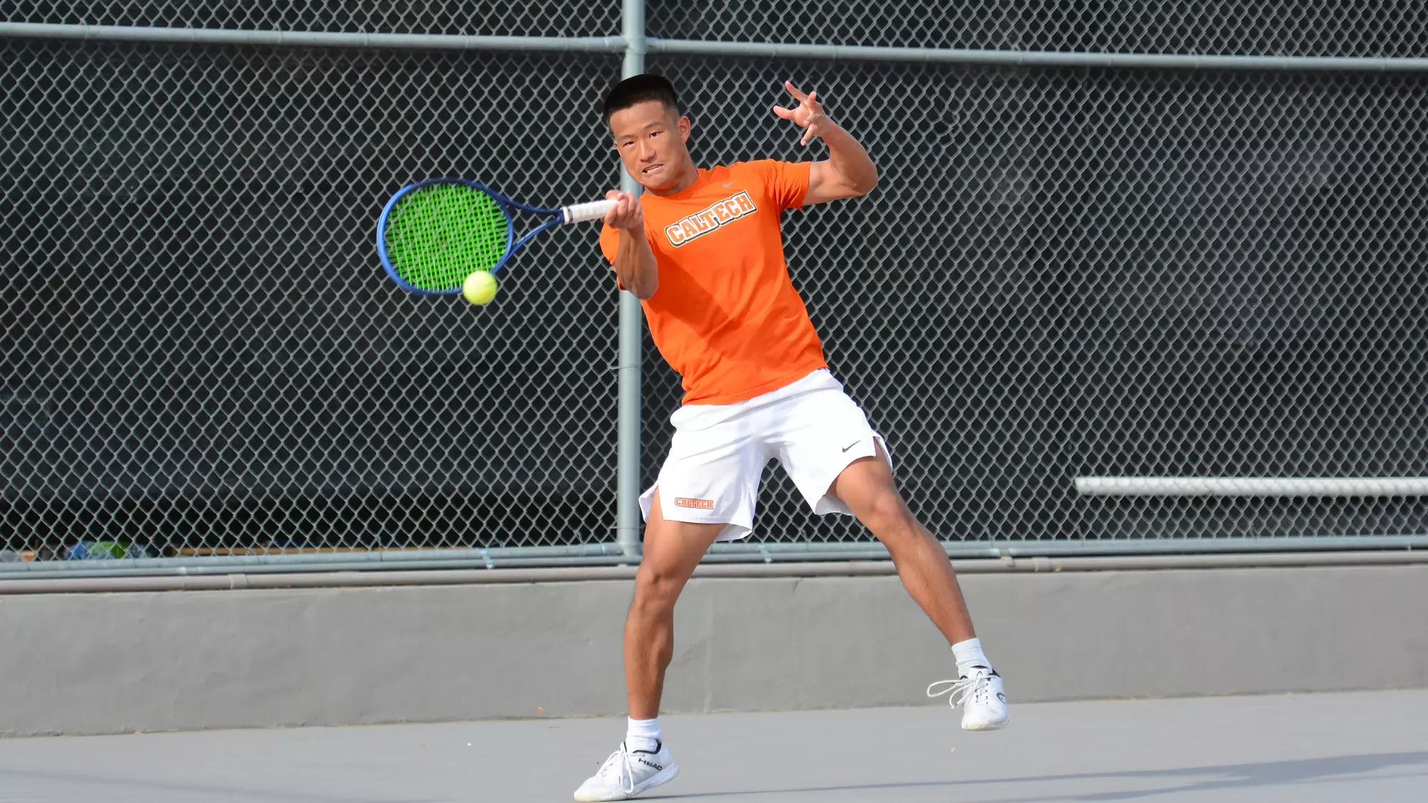 Marco Yang hitting with his forehand