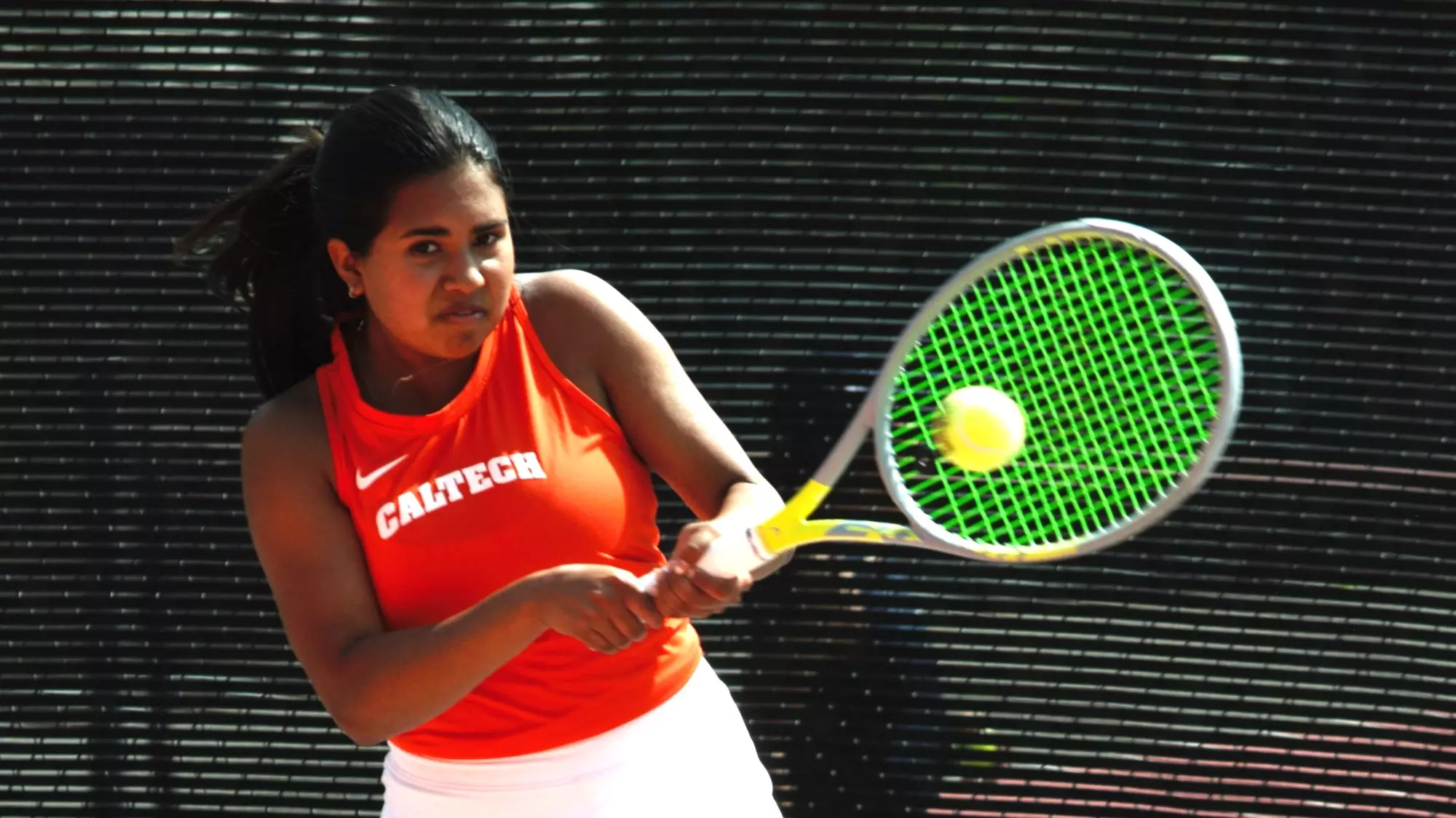 Naya Kessman returns a ball with her backhand