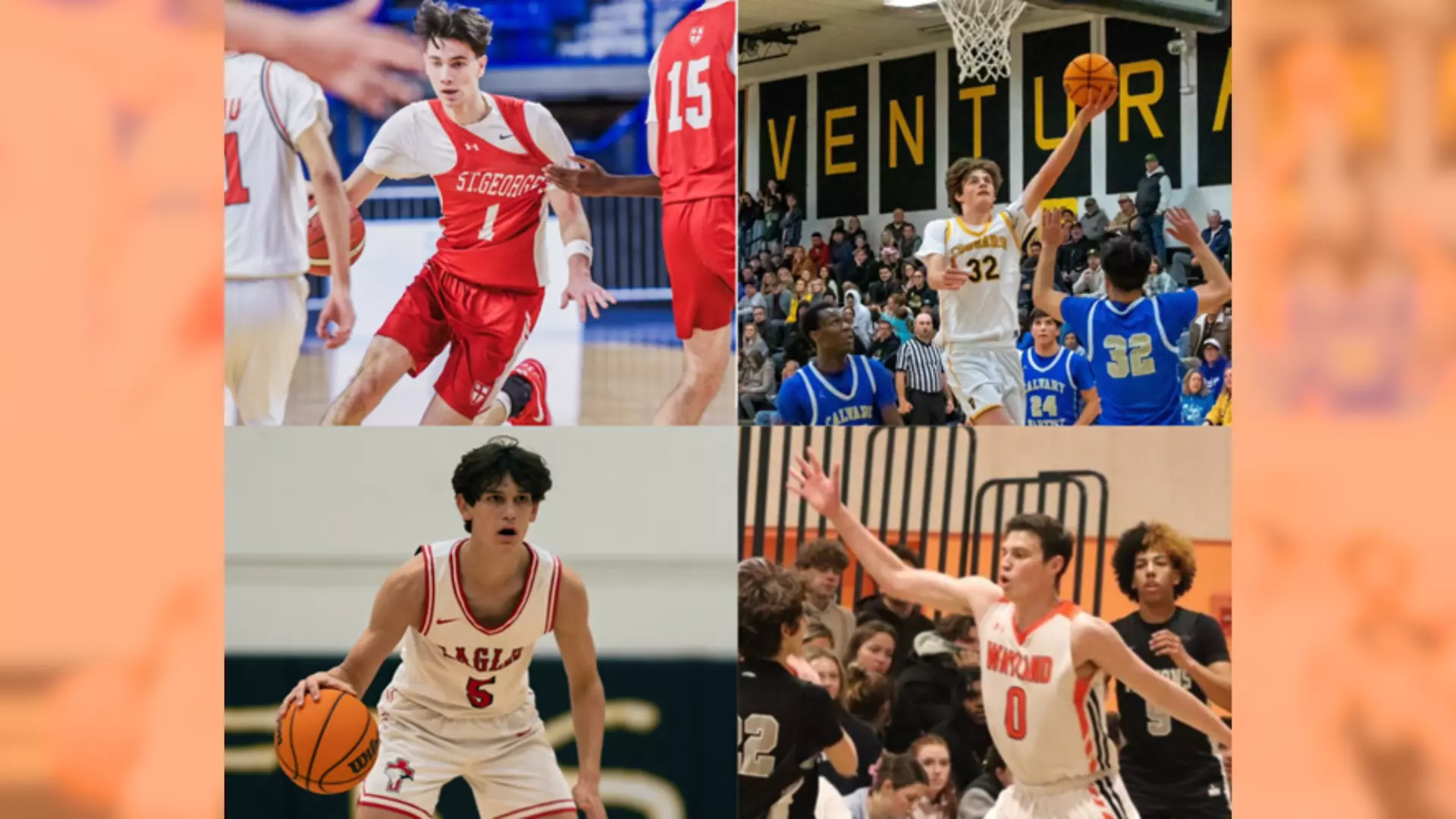 Collage of the four players who are joining Caltech Men's Basketball in 2025