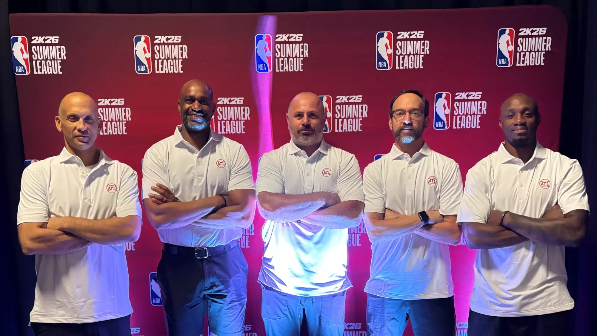 Atlanta Hawks Guest Coaches Vladimir Anzulovic, Antonio Moreira, Georgios Bozikas, Dr. Oliver Eslinger, and Joseph Gomis