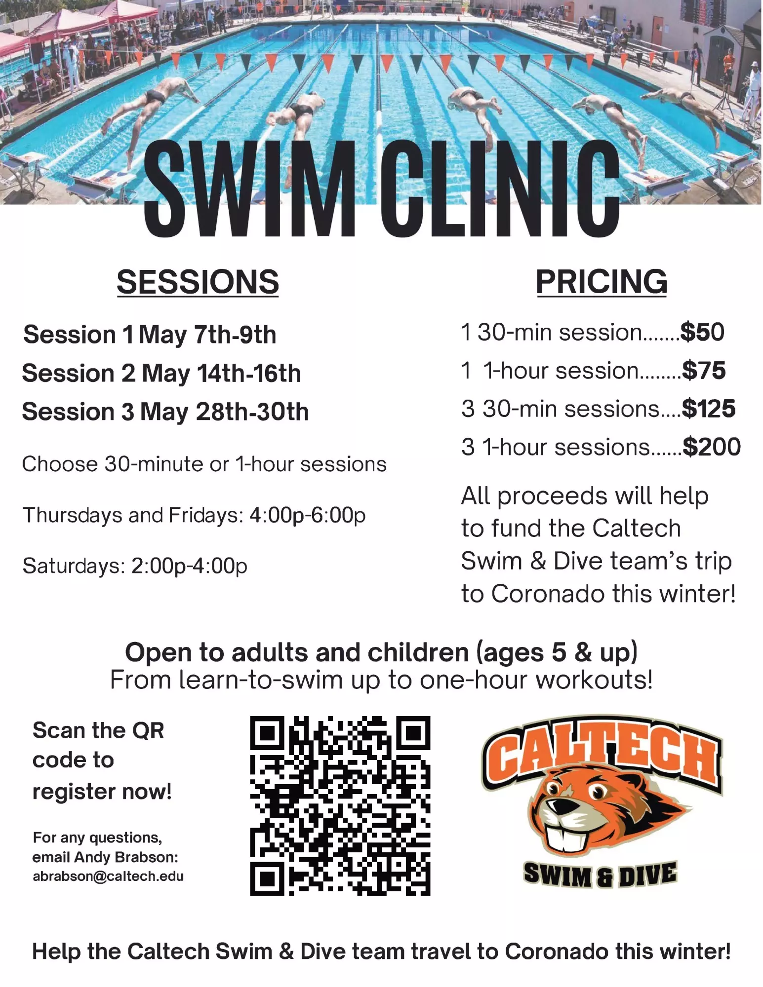 swim clinic flyer