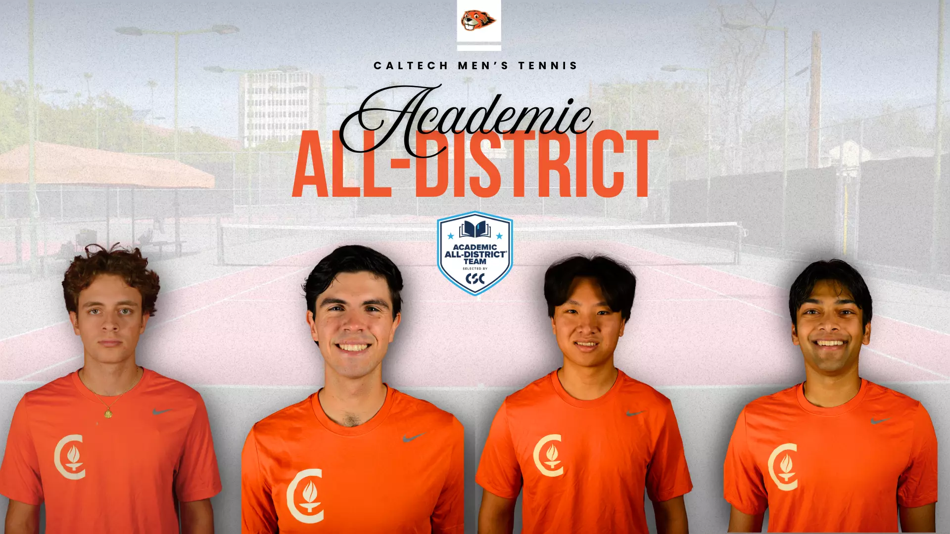 picture of Caltech Men's Tennis Academic All-District winners