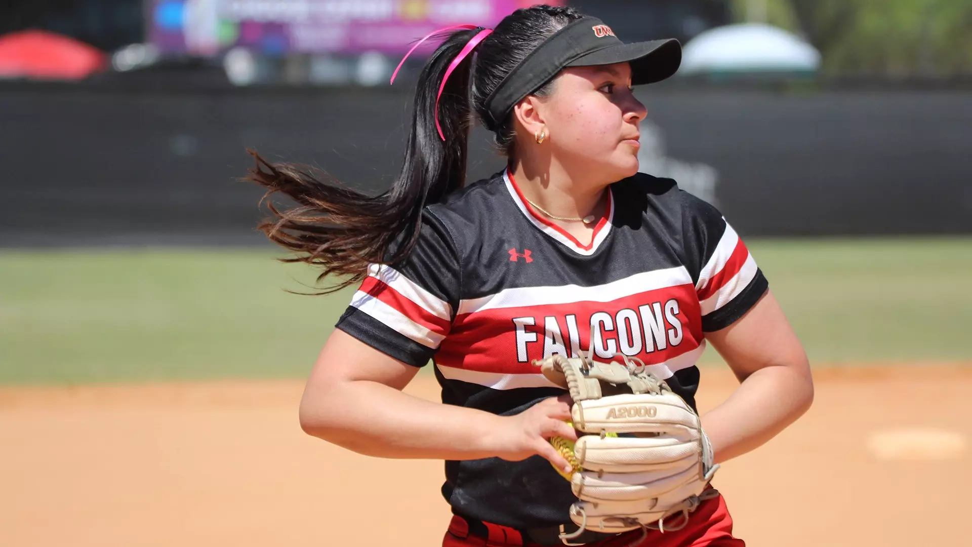 Jewel Waupekenay, a softball player at University of Wisconsin-River Falls