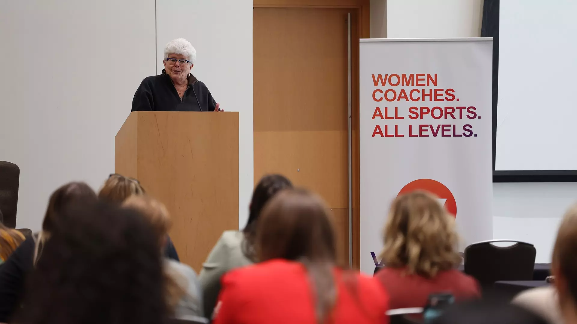 Lin Dunn, general manager of the WNBA’s Indiana Fever, speaks to more than 165 coaches and administrators at a WeCOACH  regional workshop