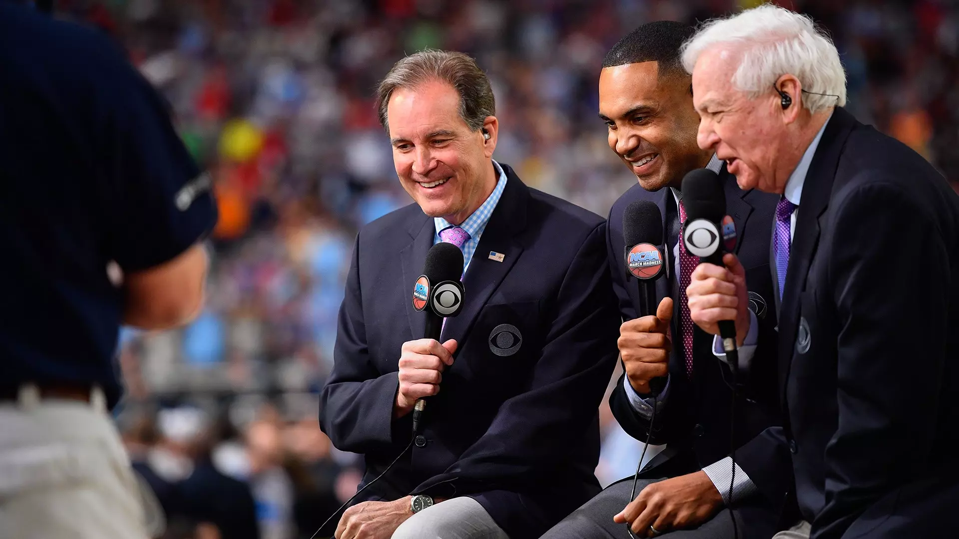Jim Nantz (far left) will broadcast his last men’s Final Four in Houston 