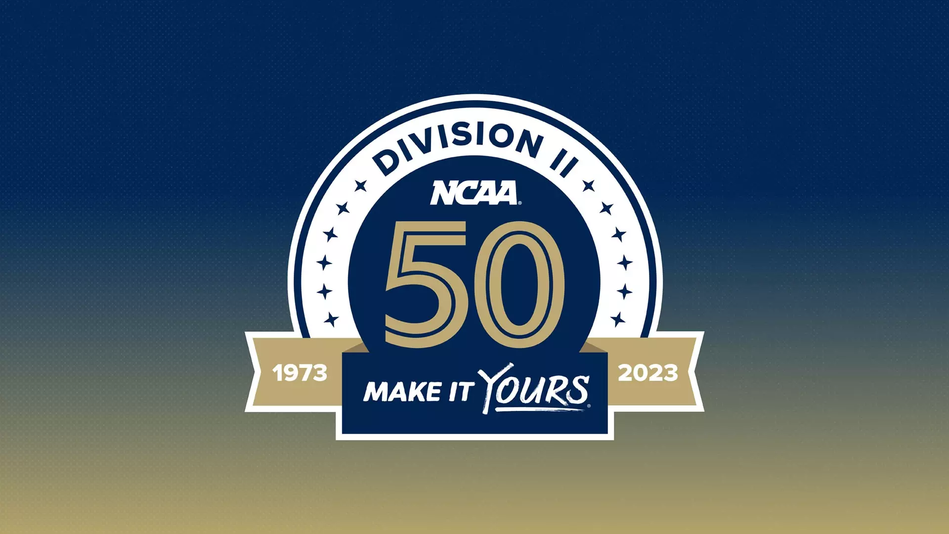 This is a graphic of the NCAA Division II 50th Anniversary logo.