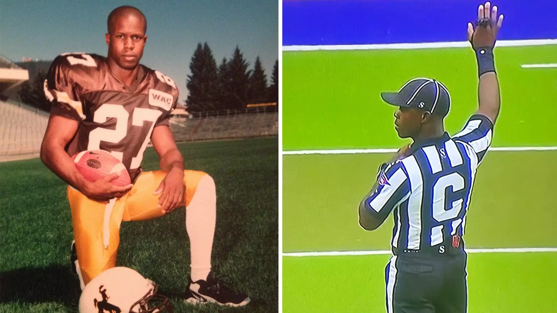 JP Williams’ journey from a student-athlete to an official highlights his passion for the sport and commitment to giving back. At Wyoming, Williams played football on a full scholarship and ran track. His experience as a student-athlete has been invaluable in his officiating career. (Photos courtesy of JP Williams)