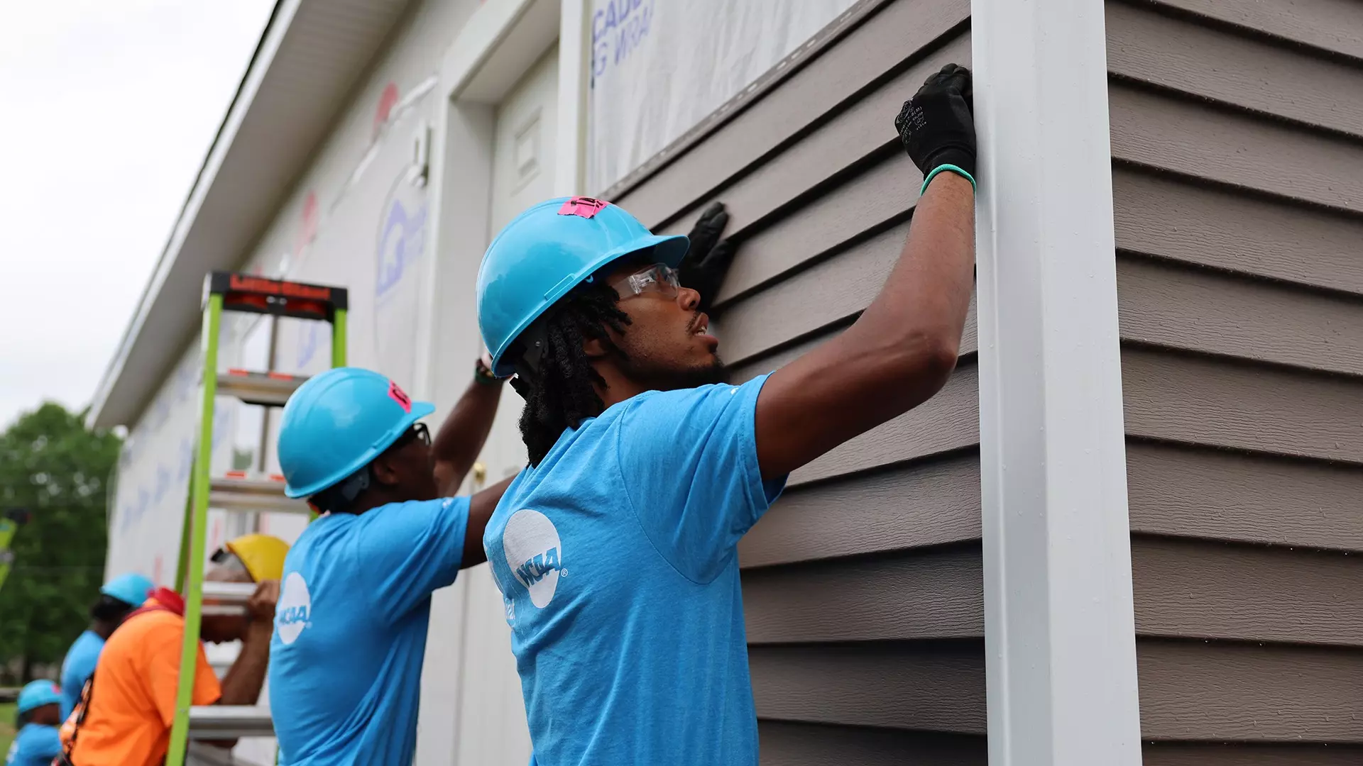 Student-athletes from UIndy participate in a Habitat for Humanity build. It was one of three builds during May that were funded as part of the NCAA’s 2018 commitment of $2.5 million to support Habitat for Humanity