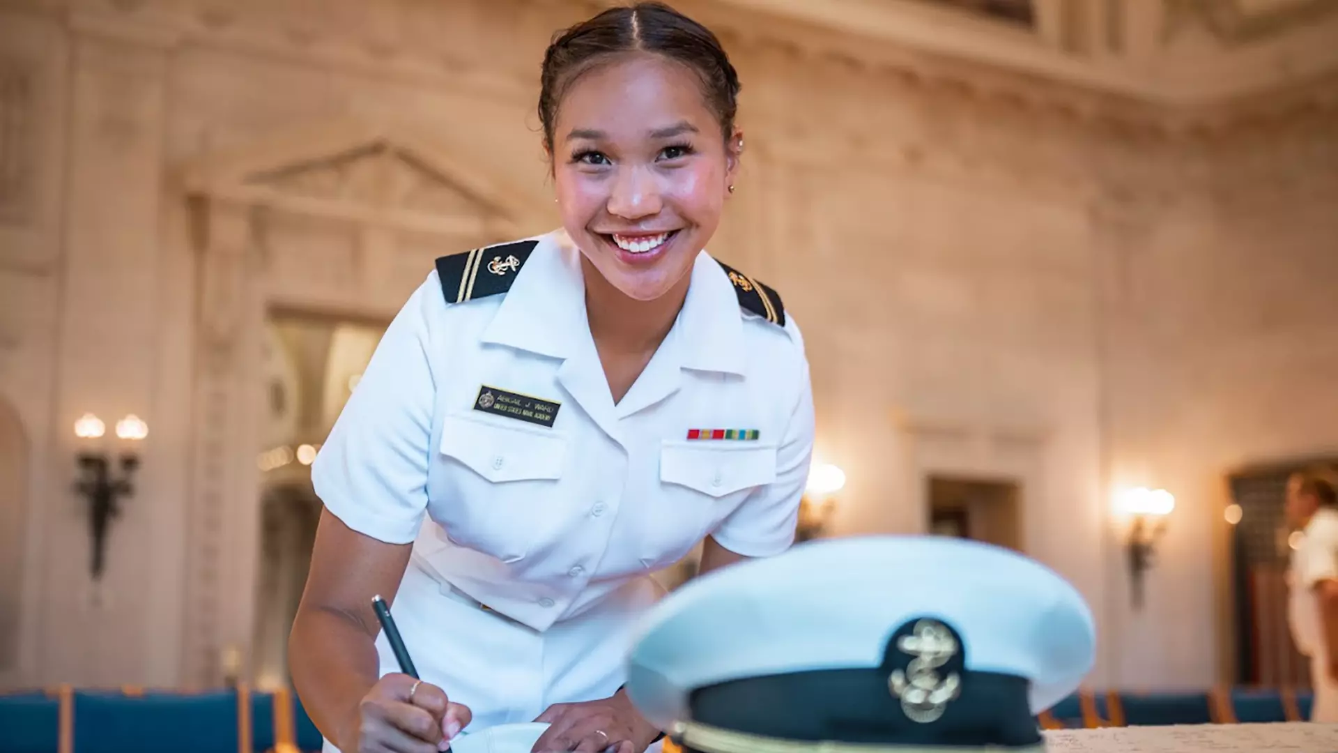 Abigail “AJ” Ward, a senior rugby player at Navy, was one of 32 Americans to receive the Rhodes Scholarship in the most recent class named. (Photos courtesy of Abigail Ward) 