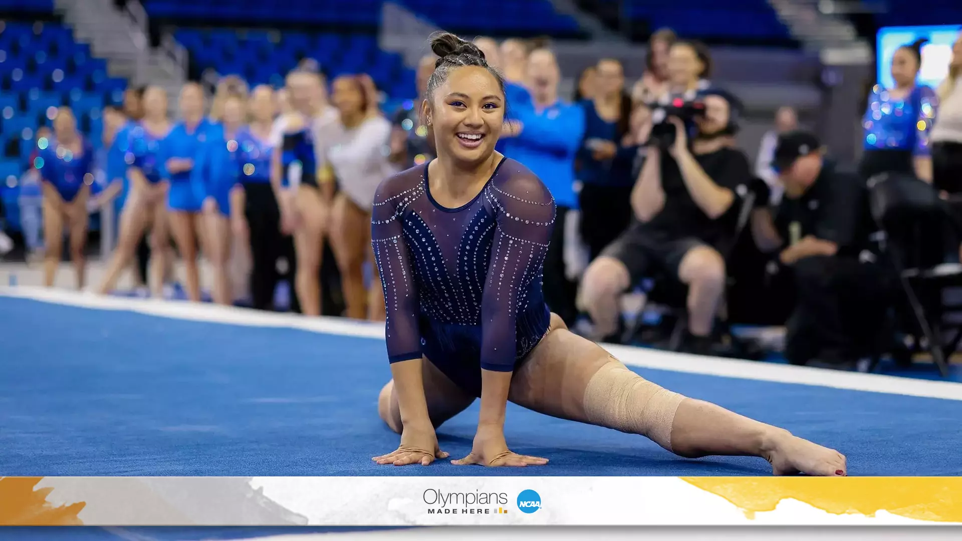 Emma Malabuyo says competing with the UCLA gymnastics team has allowed her to have fun while working hard. 