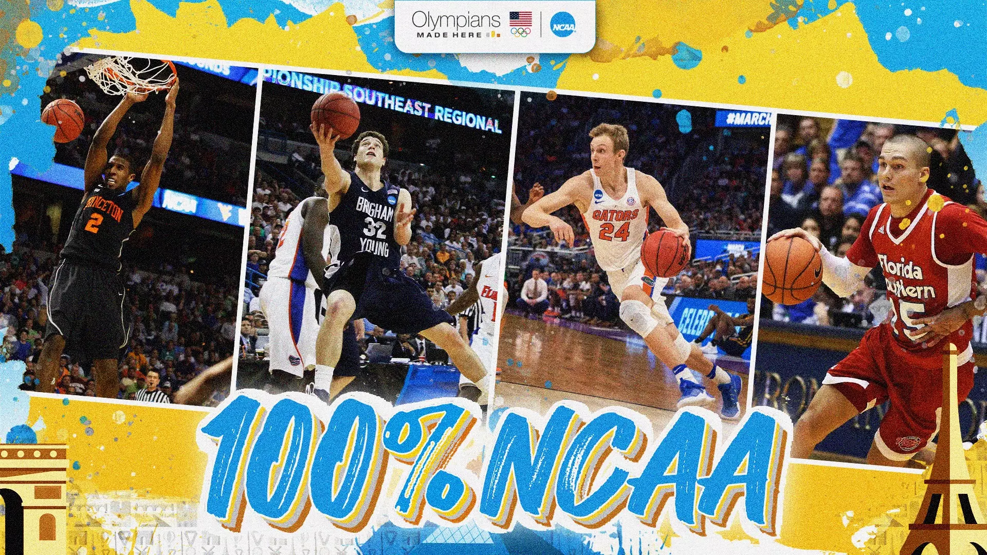 Kareem Maddox, Jimmer Fredette, Canyon Barry and Dylan Travis represent five schools (four from Division I and one from Division II) from five conferences
