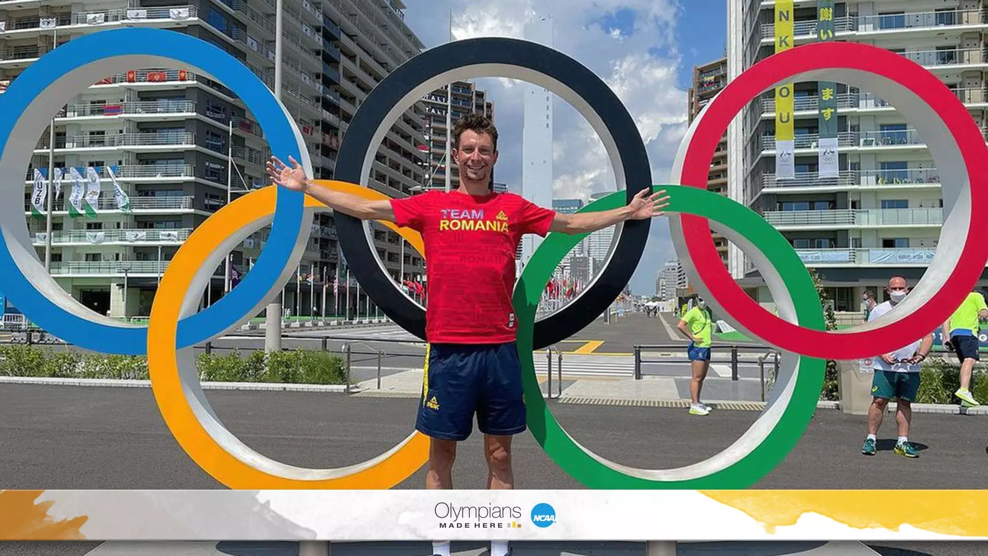 Felix Duchampt, posing at the Toyko Olympics, will be participating in his second Games. 