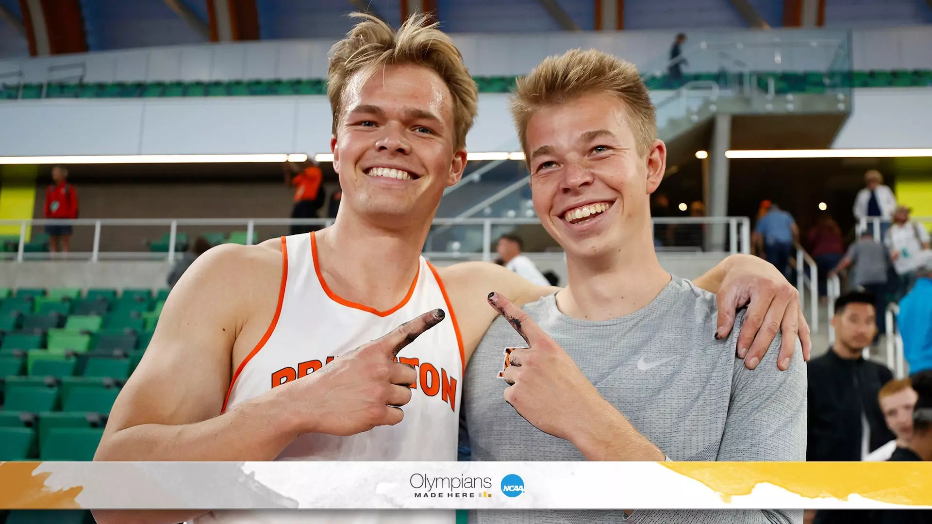The Guttormsen brothers, Sondre (left) and Simen (right). pole vaulted at Princeton together; Now, the two are competing for Norway at the Olympics. 