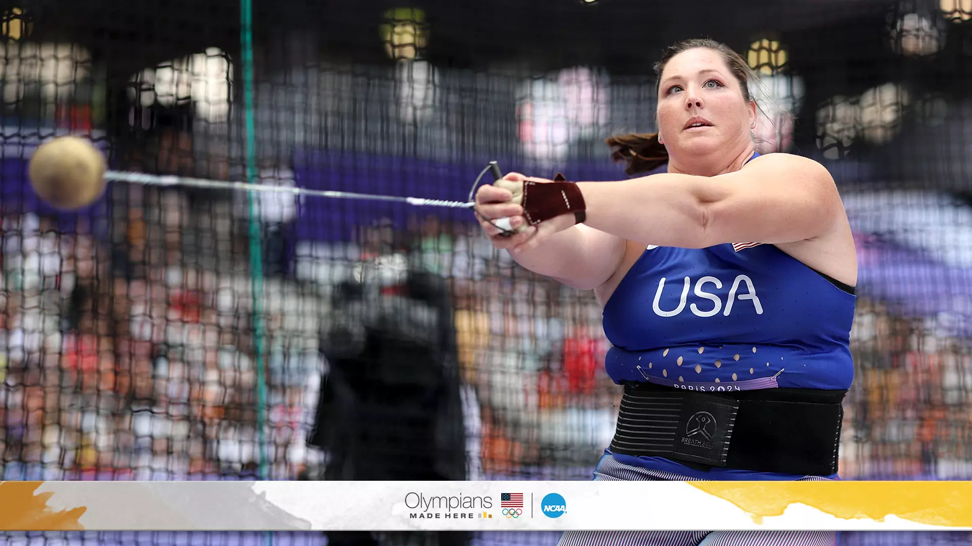 Deanna Price, the American record holder in the hammer throw, will compete for her first Olympic medal on Tuesday after learning from fellow Southern Illinois Olympians Connie Price-Smith and Gwen Berry. (Photo by Cameron Spencer / Getty Images)