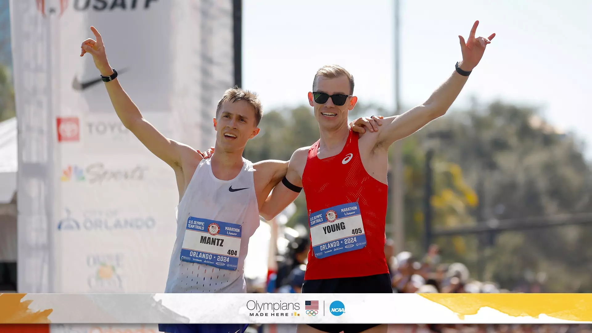 Conner Mantz (left) and Clayton Young nabbed the top two spots at the 2024 U.S. OIympic Marathon Trials, sending them both to their first Olympic Games. 