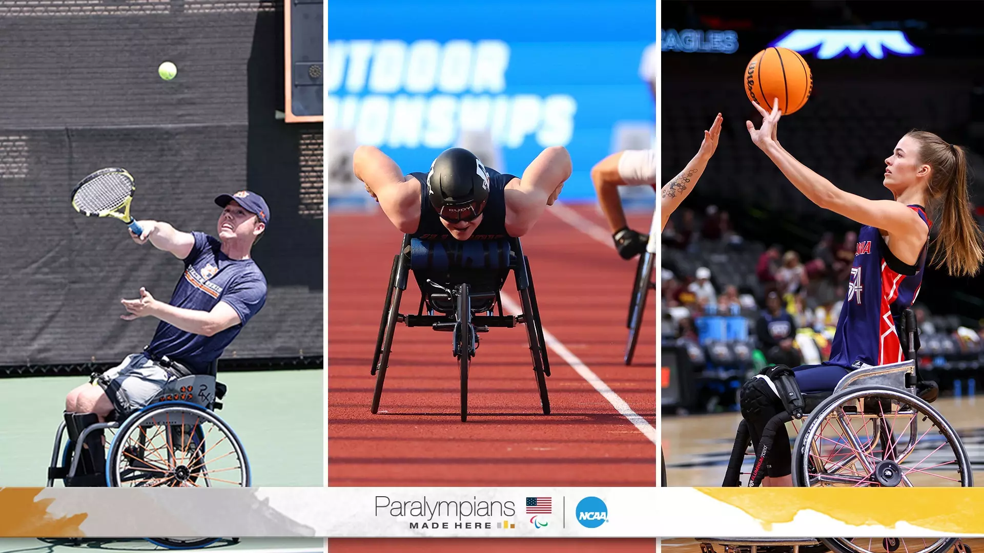 The United States Olympic & Paralympic Committee/NCAA Para-College Inclusion Project led to several adaptive sport activations at NCAA championships in 2023 and 2024, including in tennis, track and field and basketball. 