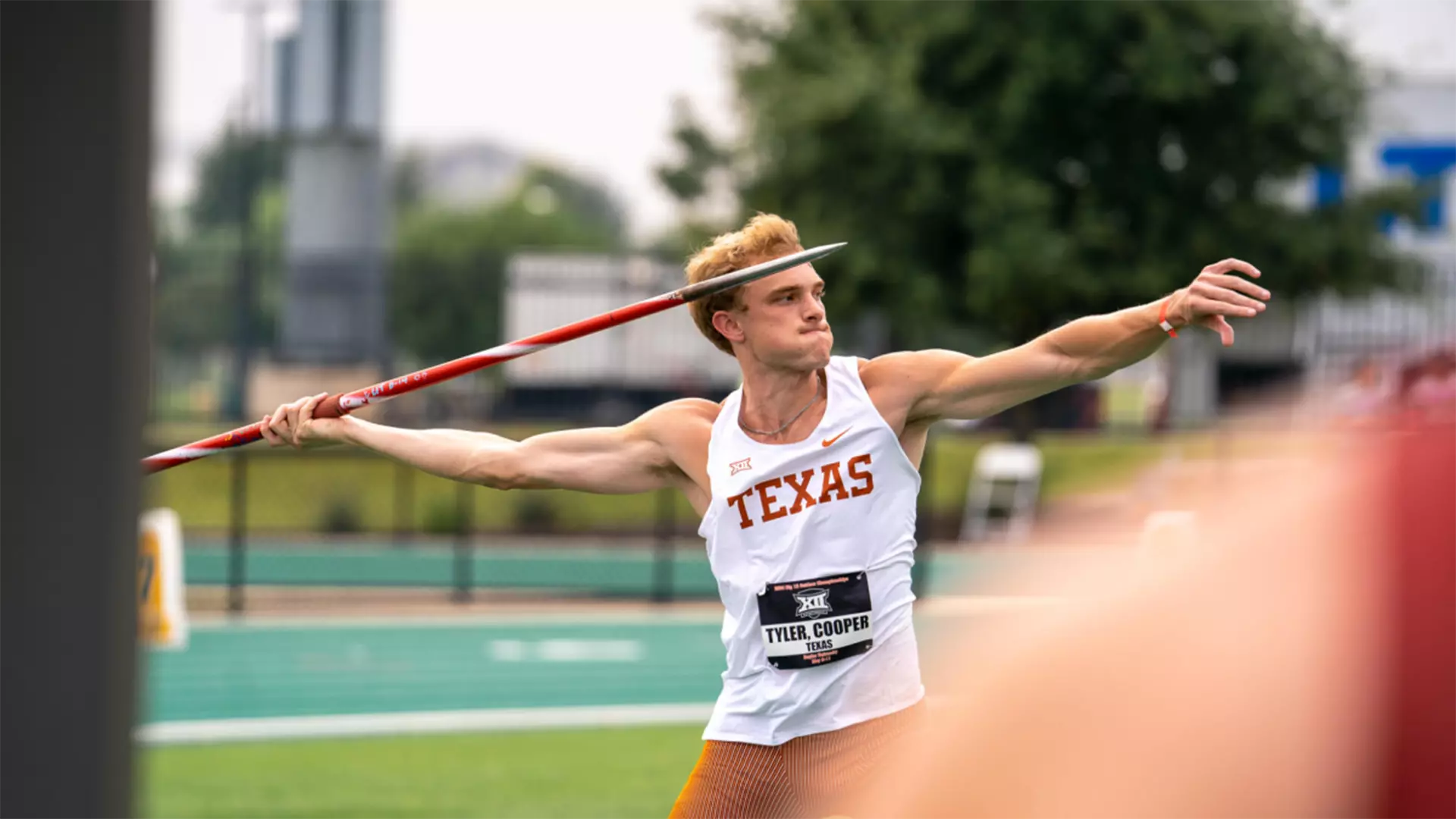 Cooper Tyler, throwing Javelin for University of Texas