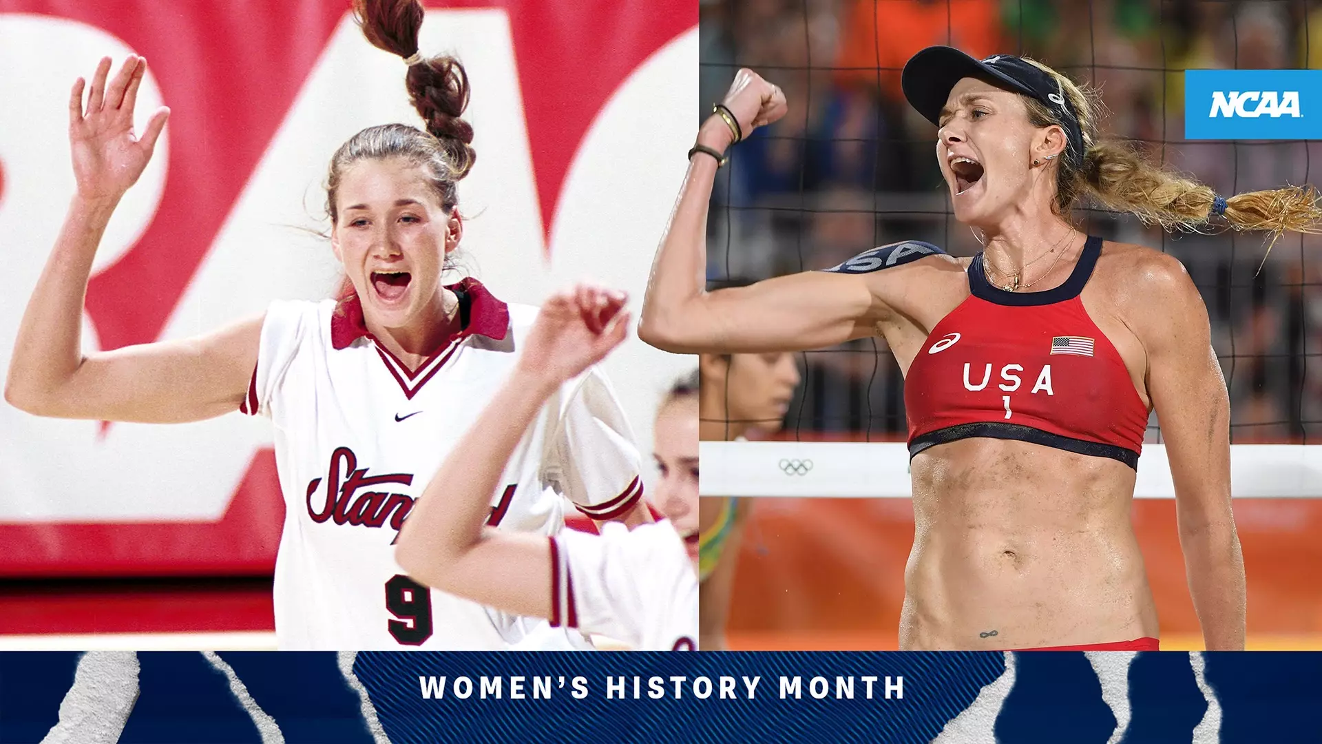 Women's History Month: Kerri Walsh Jennings won two NCAA championships at Stanford and won three gold medals at the Olympics during her volleyball career. 