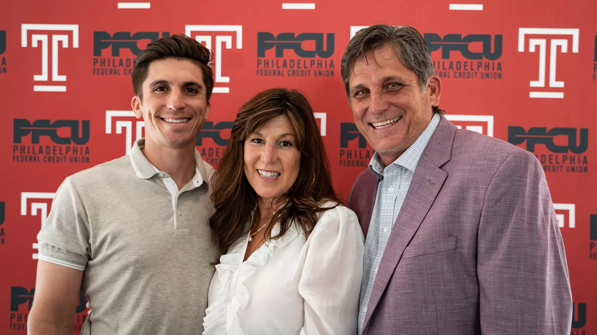 Jeff Manto (far right) celebrated graduating from Temple at a student-athlete graduation ceremony last week — nearly 40 years after he left to play Major League Baseball. (Photo courtesy of Temple) 