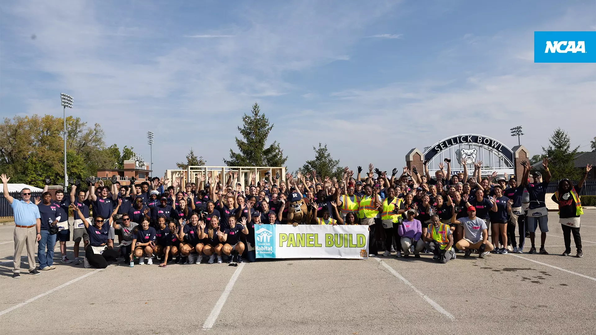 Butler student-athletes supported their Indianapolis community through a Habitat for Humanity build