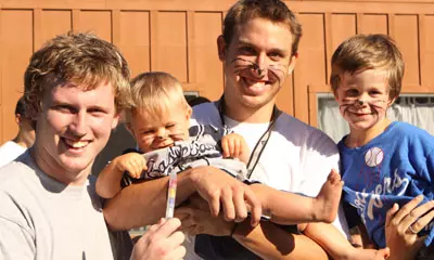 SSU Men's Basketball with Children