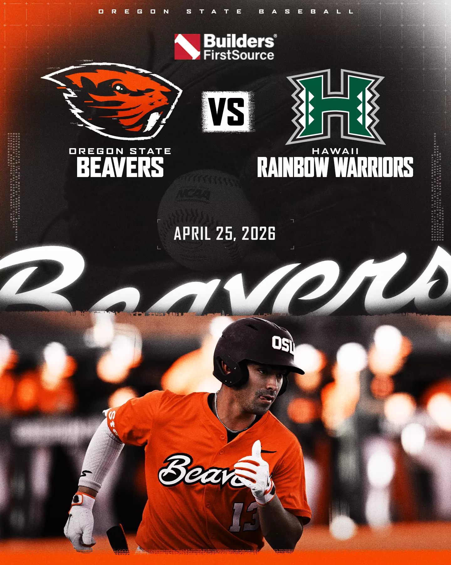 Oregon State University Beavers VS Hawaii Warriors