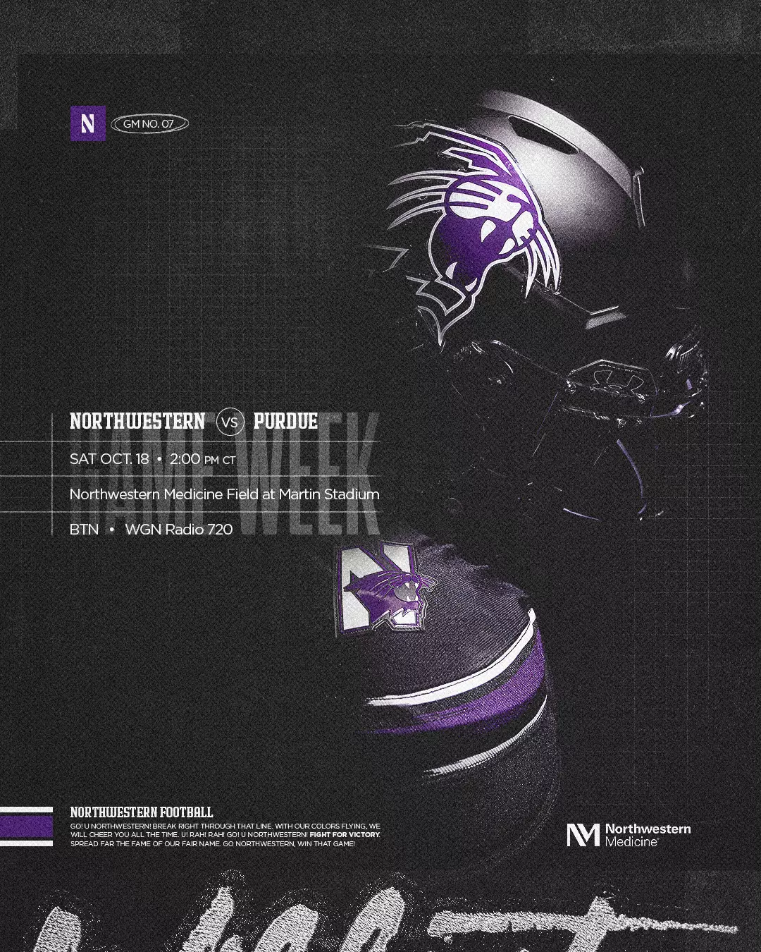 Northwestern Wildcats VS Purdue Boilermakers