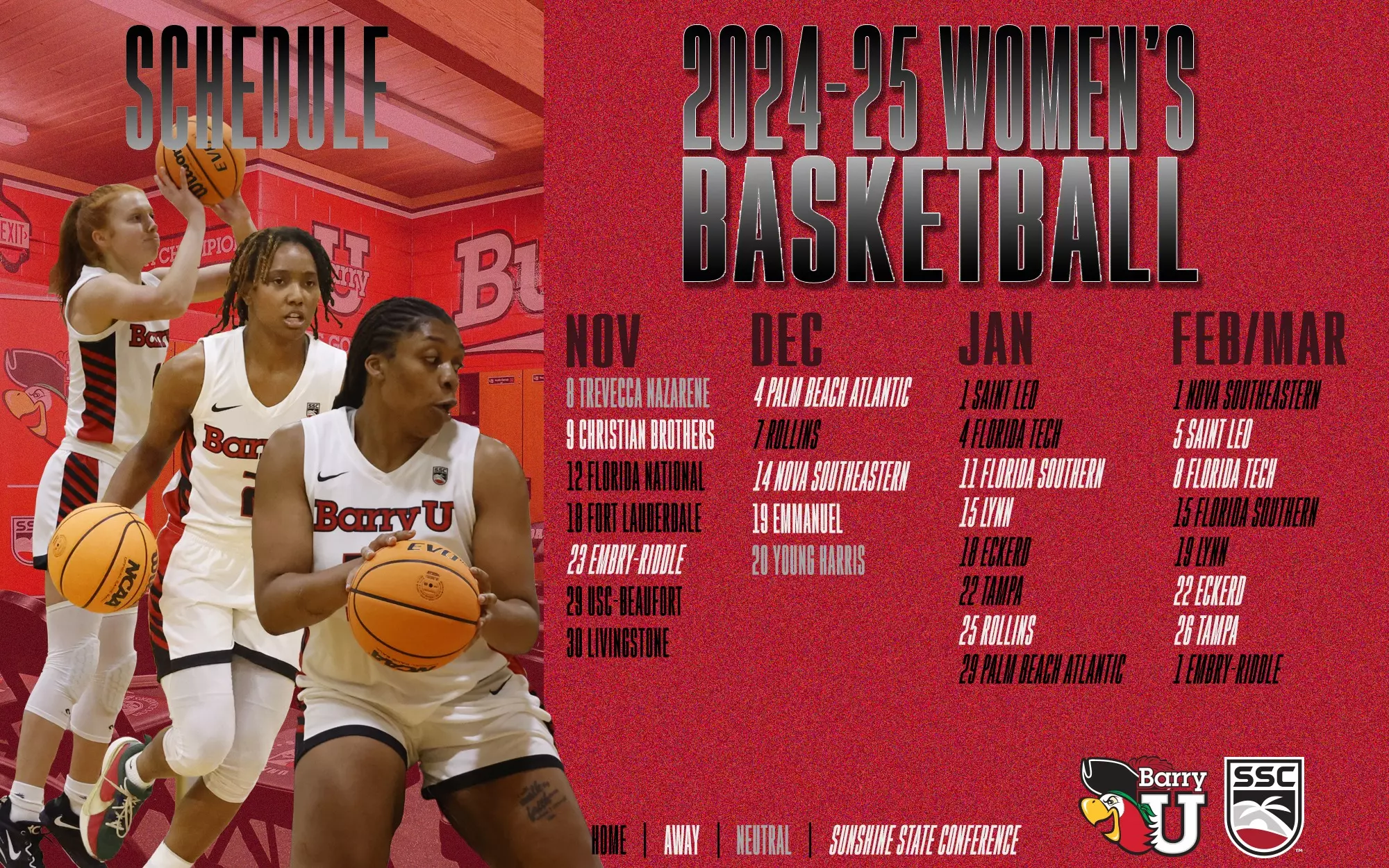 Women's Basketball Schedule For 202425 Released Barry University