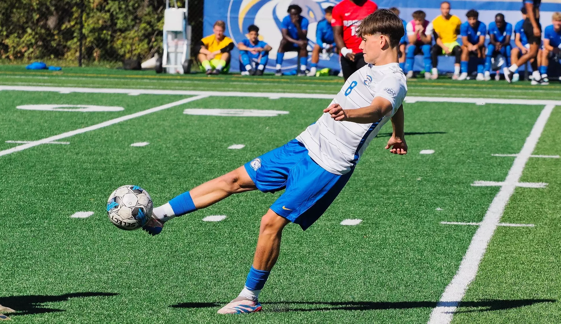 Number 8 kicking the 