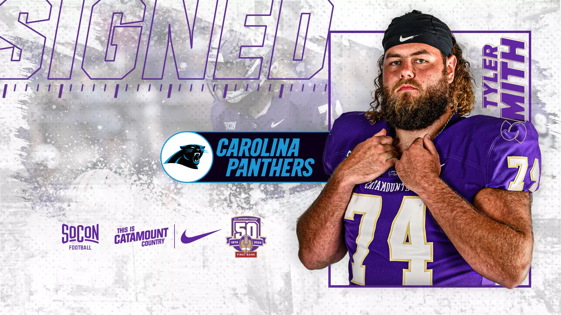 Tyler Smith Signs with the Carolina Panthers Western Carolina University