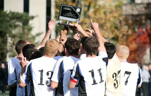 soccer trophy celebration
