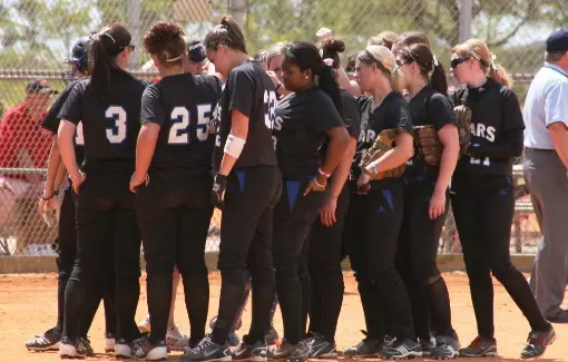 Softball team huddle
