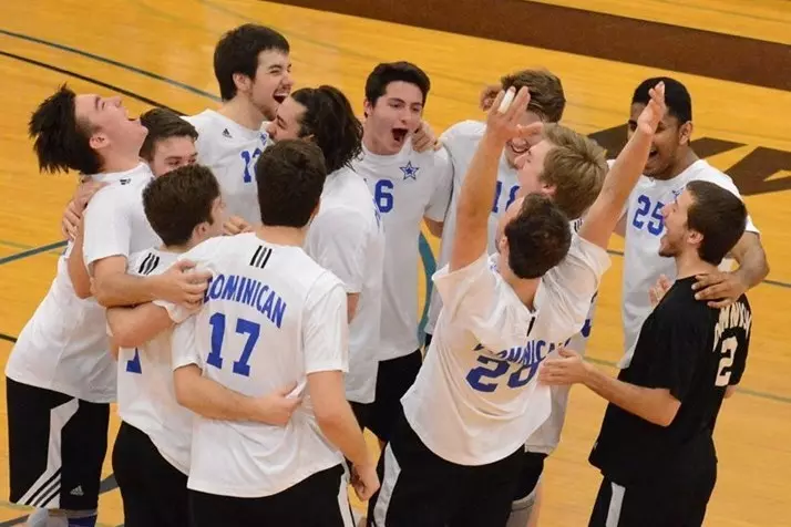 Men's Volleyball Team Huddle